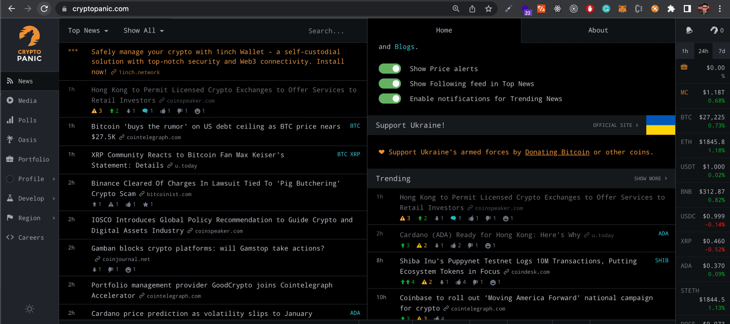 Reverse engineering CryptoPanic REST API